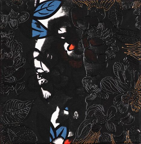 miriam - ana bidi  screen print on textile & paint withFabric paints, 2021, 30*30 cm 