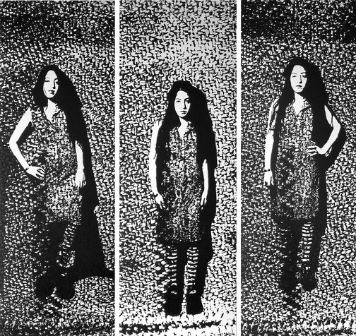 miriam 20 threeptych, screen print on paper, 2005, 33X100 cm