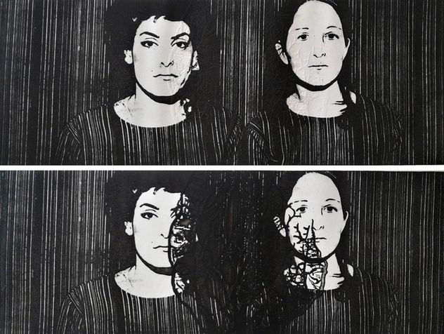 heart 5 deptych, photo etching, 2012, 40*30 cm